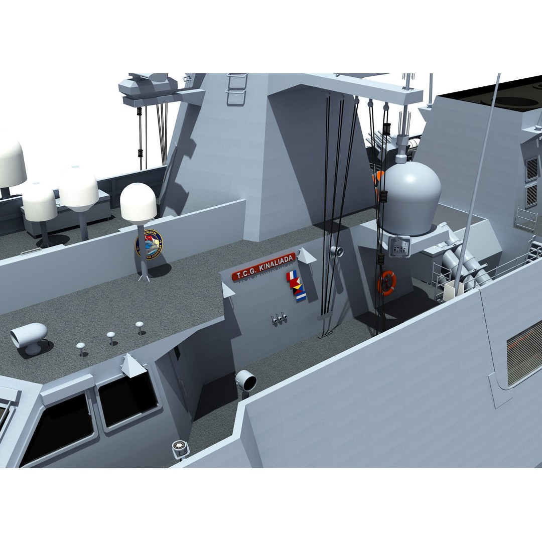 TCG KINALIADA 3D Model – Detailed Turkish Milgem Class Corvette, FBX - View 22