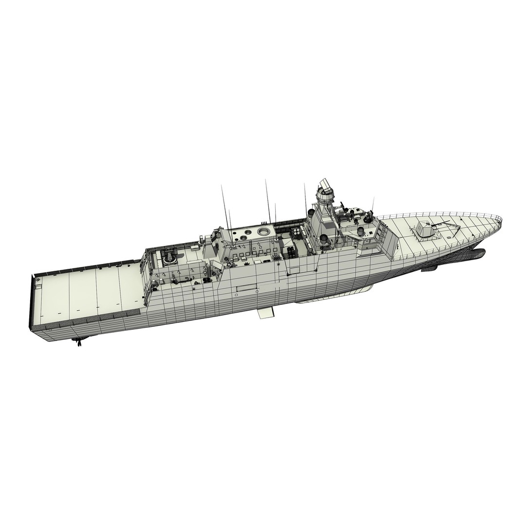 TCG KINALIADA 3D Model – Detailed Turkish Milgem Class Corvette, FBX - View 24