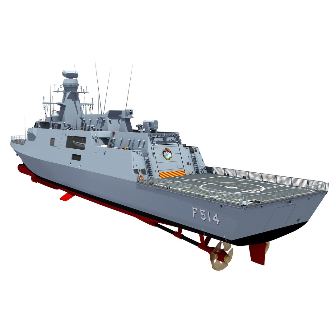 TCG KINALIADA 3D Model – Detailed Turkish Milgem Class Corvette, FBX - View 26