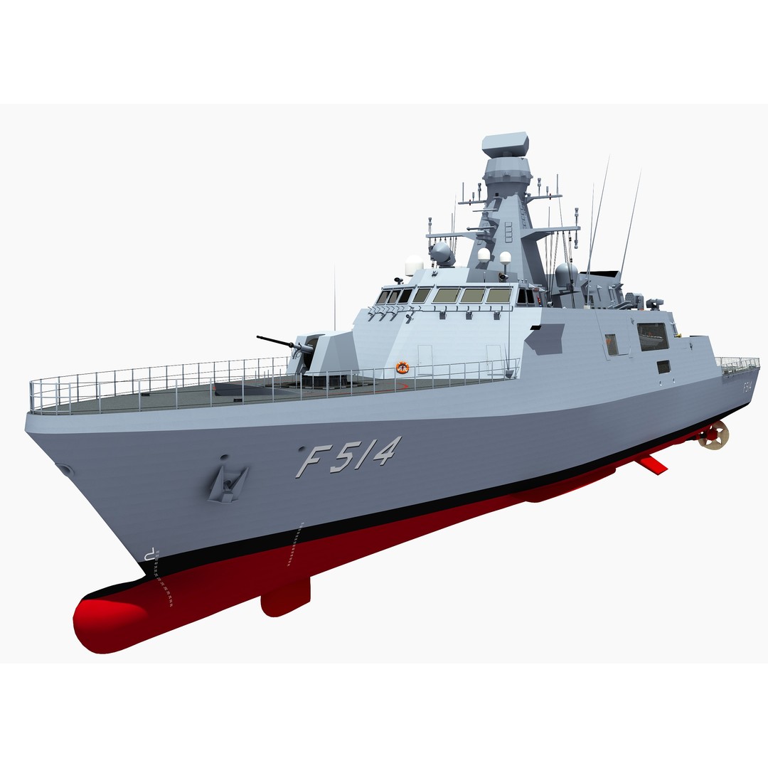 TCG KINALIADA 3D Model – Detailed Turkish Milgem Class Corvette, FBX - View 27