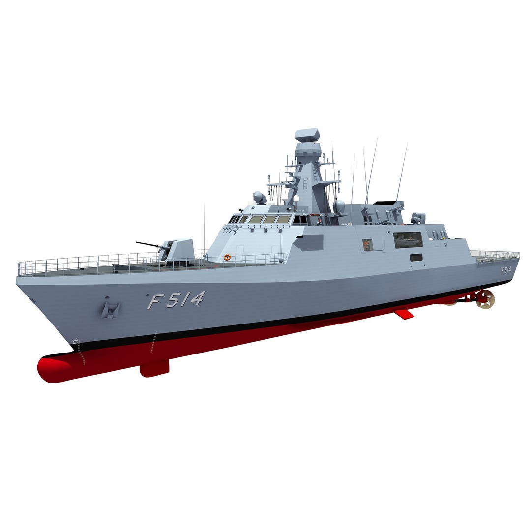 TCG KINALIADA 3D Model – Detailed Turkish Milgem Class Corvette, FBX - View 3