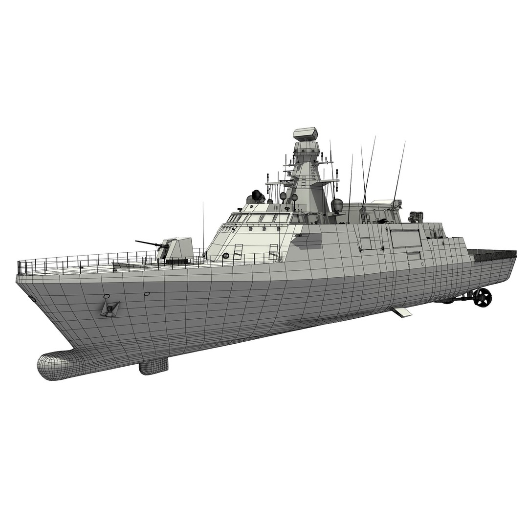 TCG KINALIADA 3D Model – Detailed Turkish Milgem Class Corvette, FBX - View 4