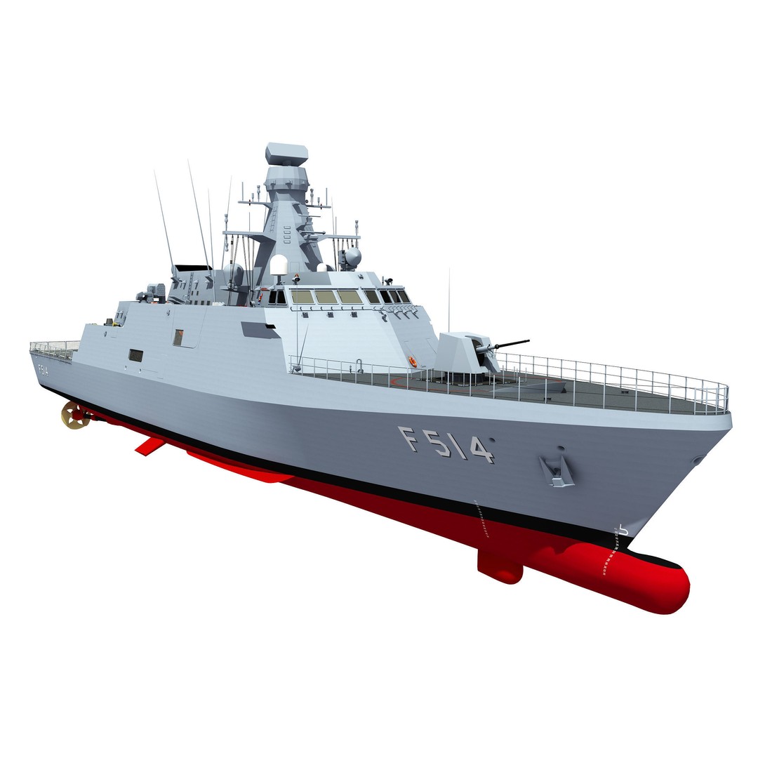 TCG KINALIADA 3D Model – Detailed Turkish Milgem Class Corvette, FBX - View 5