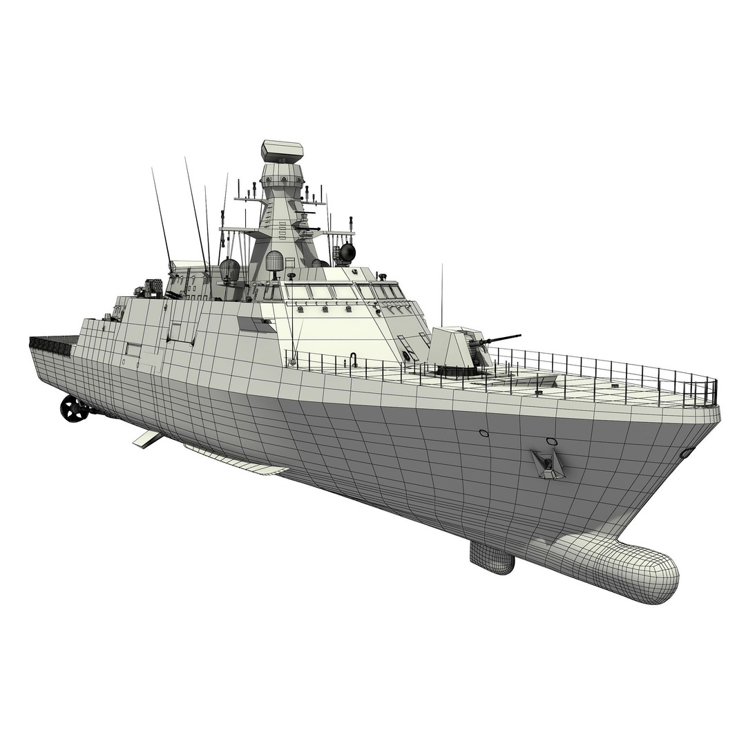 TCG KINALIADA 3D Model – Detailed Turkish Milgem Class Corvette, FBX - View 6