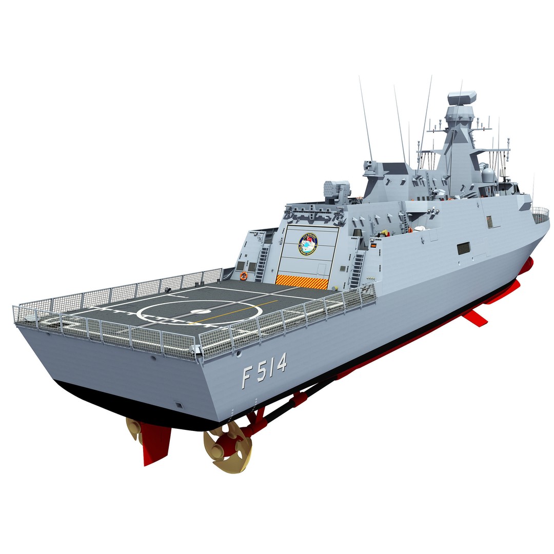 TCG KINALIADA 3D Model – Detailed Turkish Milgem Class Corvette, FBX - View 7