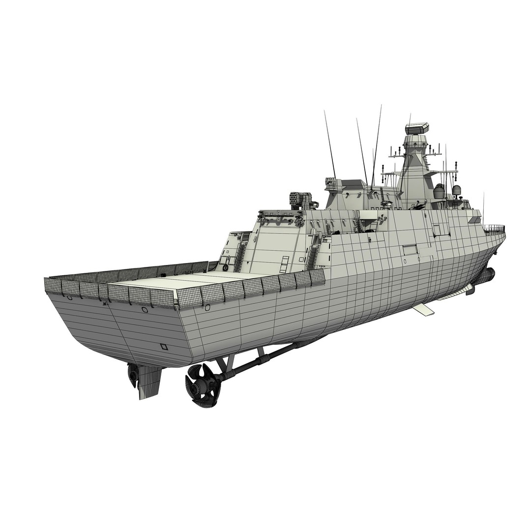 TCG KINALIADA 3D Model – Detailed Turkish Milgem Class Corvette, FBX - View 8