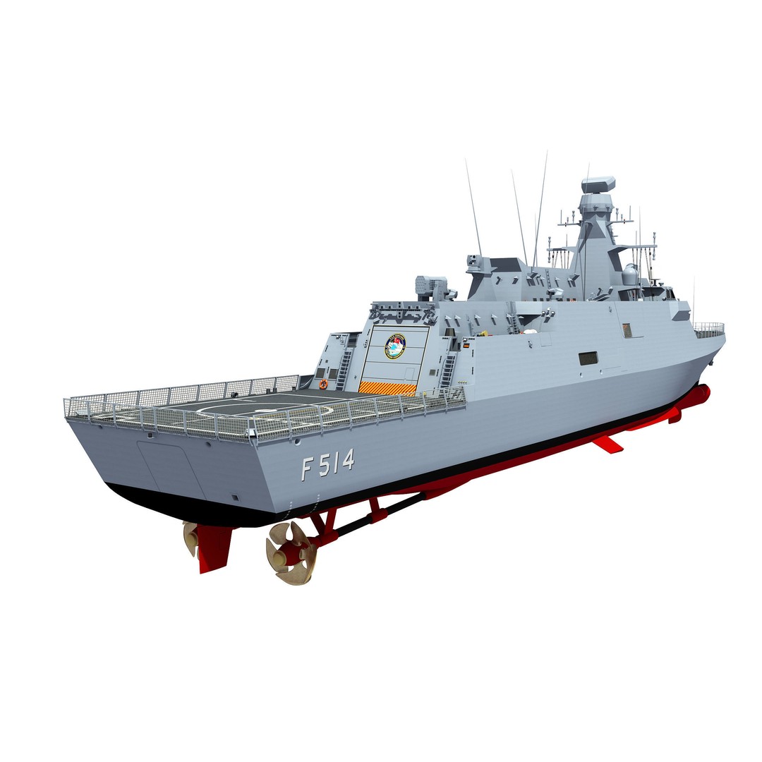 TCG KINALIADA 3D Model – Detailed Turkish Milgem Class Corvette, FBX - View 9