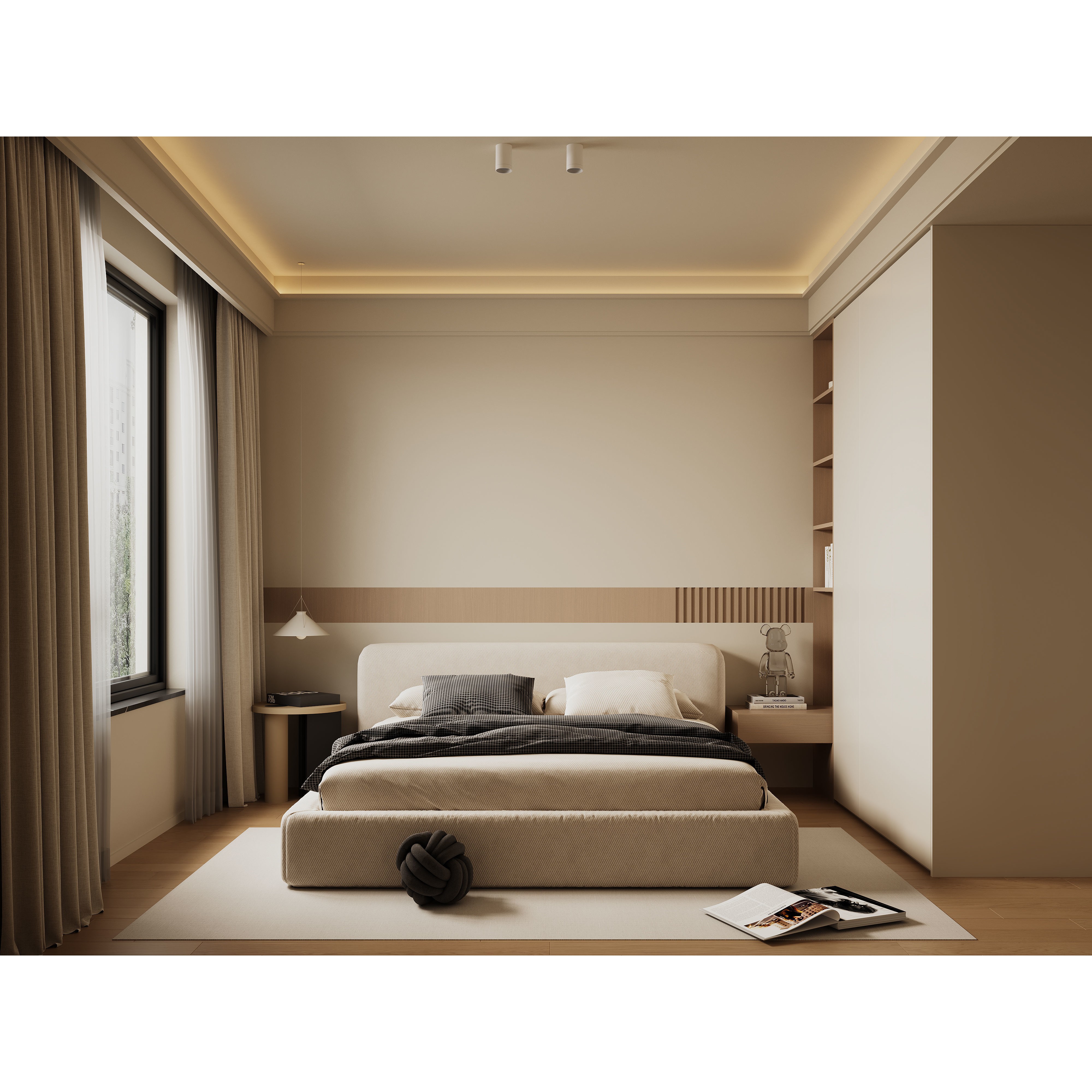 Warm Modern Living Room Scene - Corona Ready 3D Model - View 15