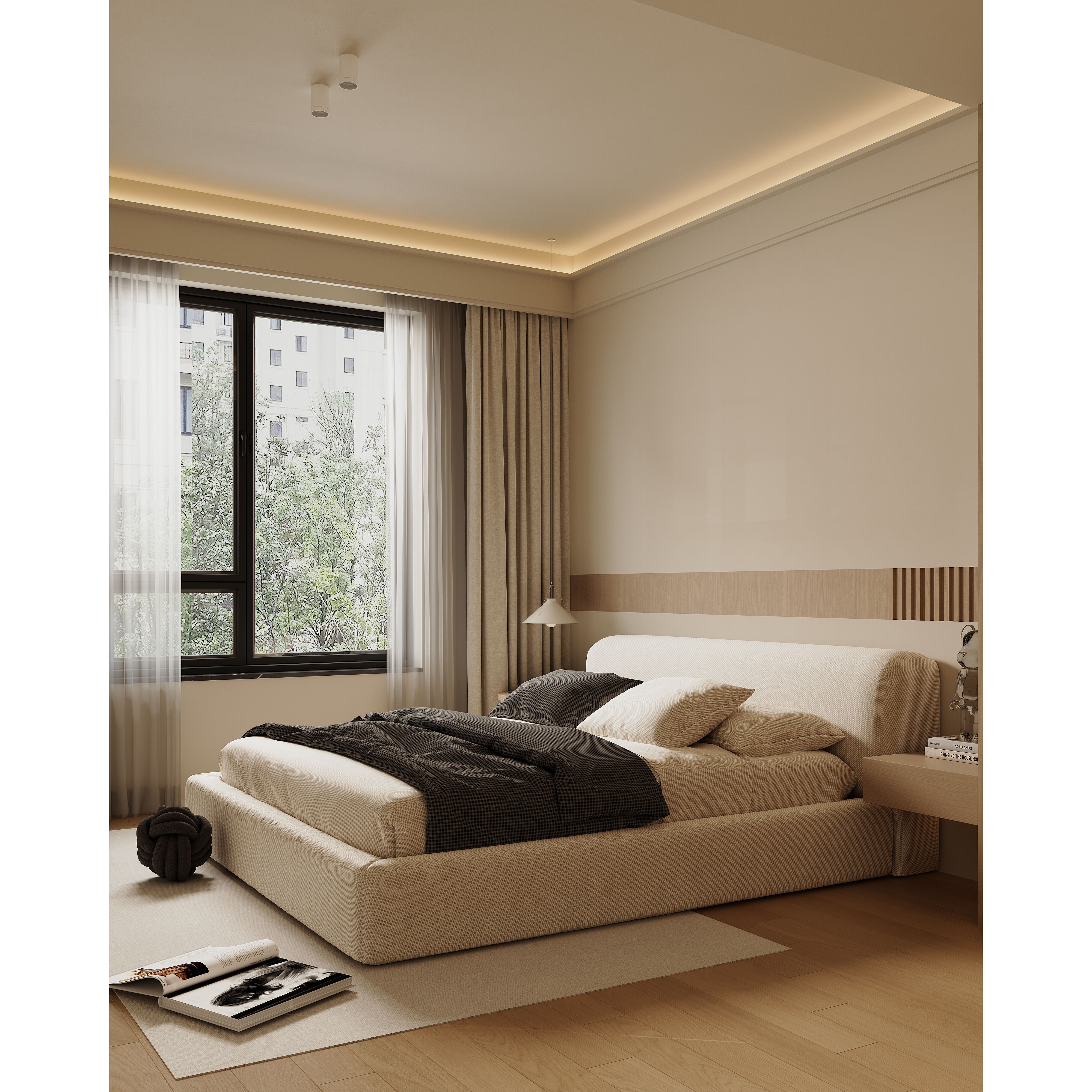 Warm Modern Living Room Scene - Corona Ready 3D Model - View 16