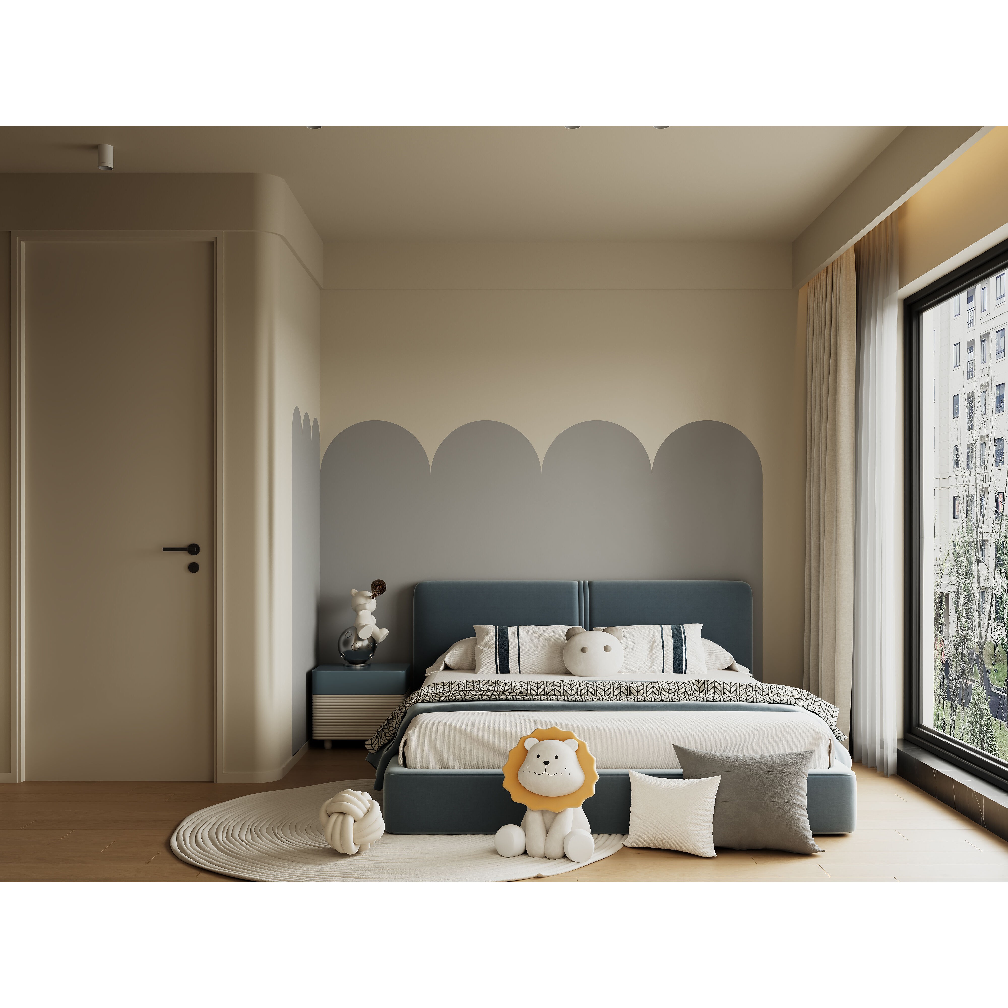 Warm Modern Living Room Scene - Corona Ready 3D Model - View 22
