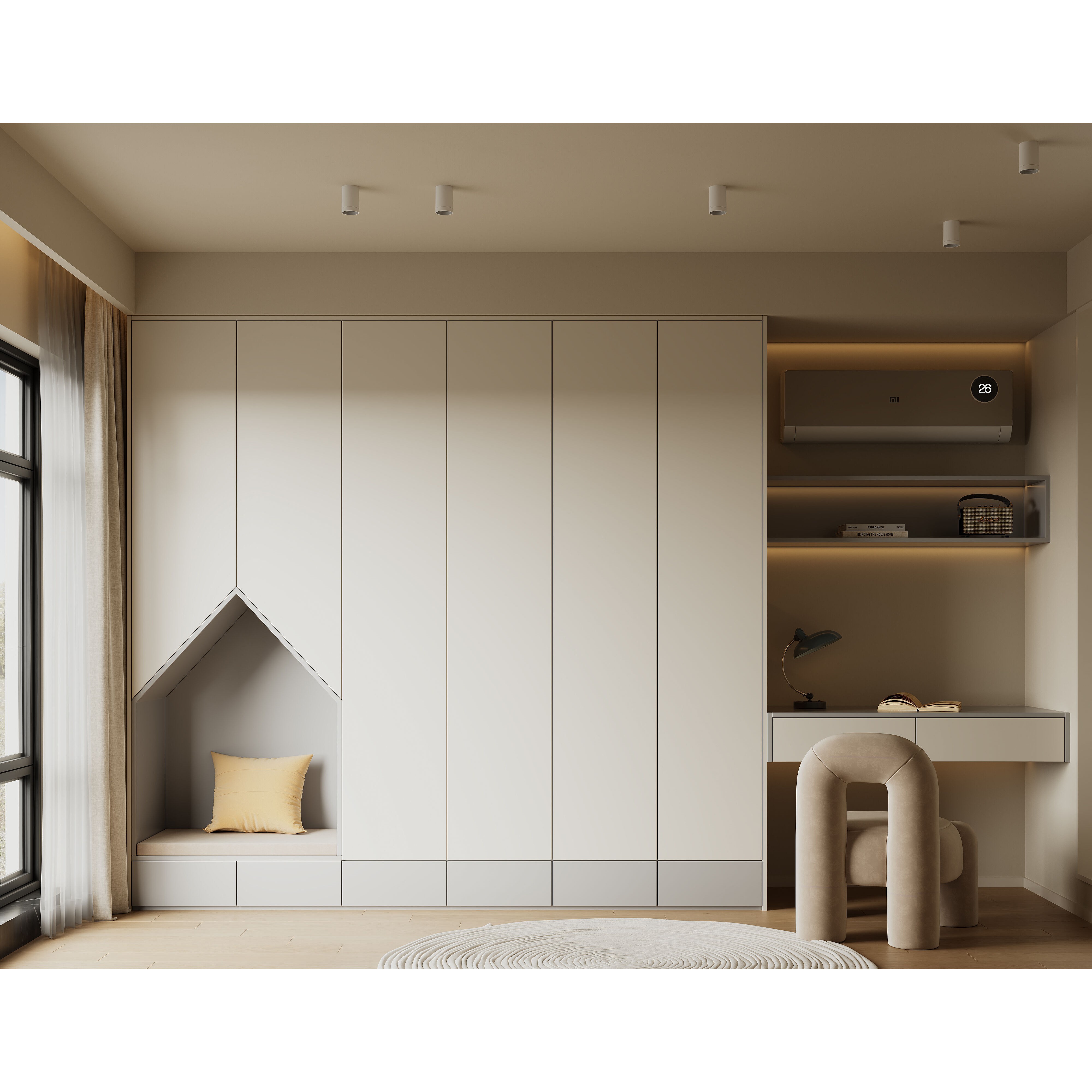 Warm Modern Living Room Scene - Corona Ready 3D Model - View 24