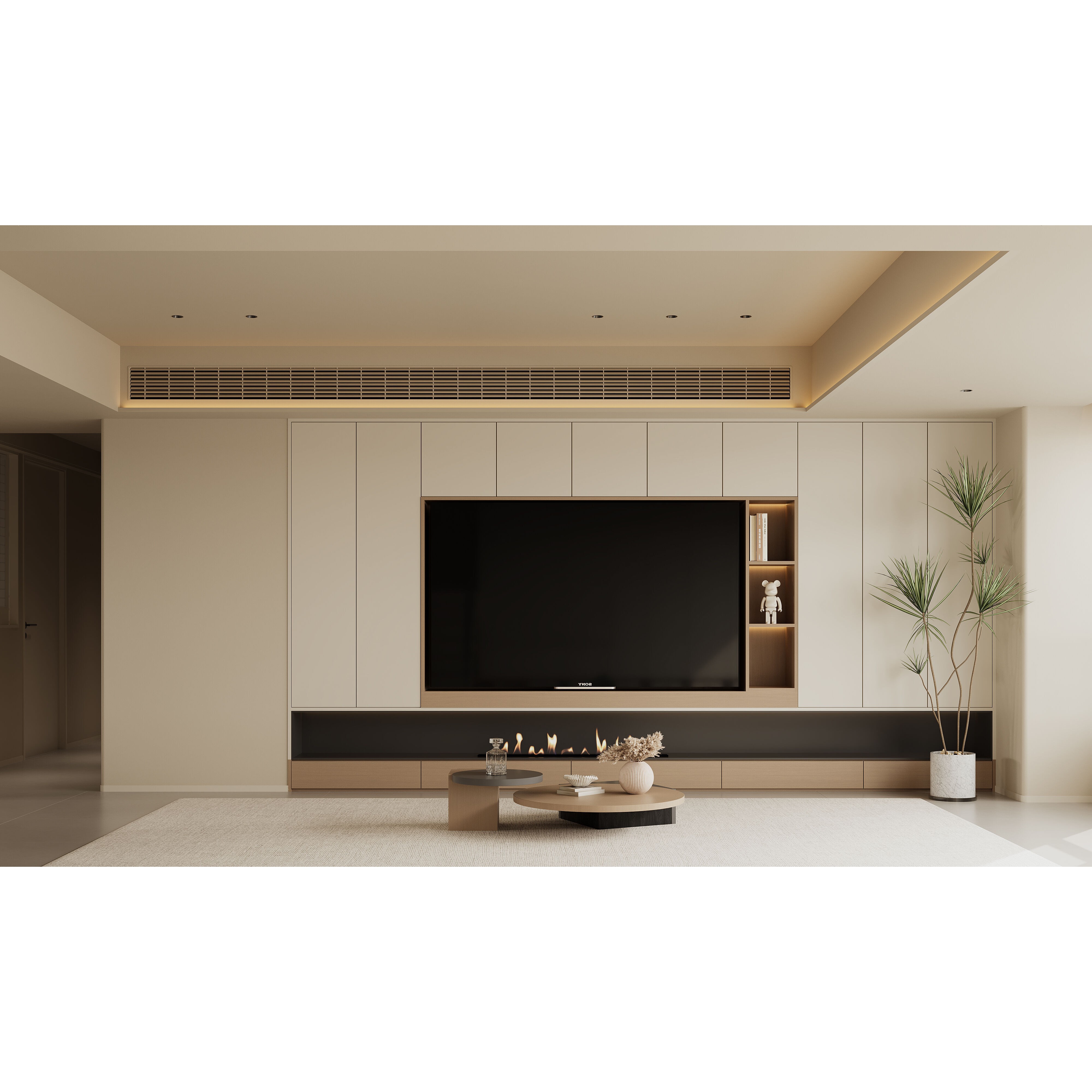 Warm Modern Living Room Scene - Corona Ready 3D Model - View 5