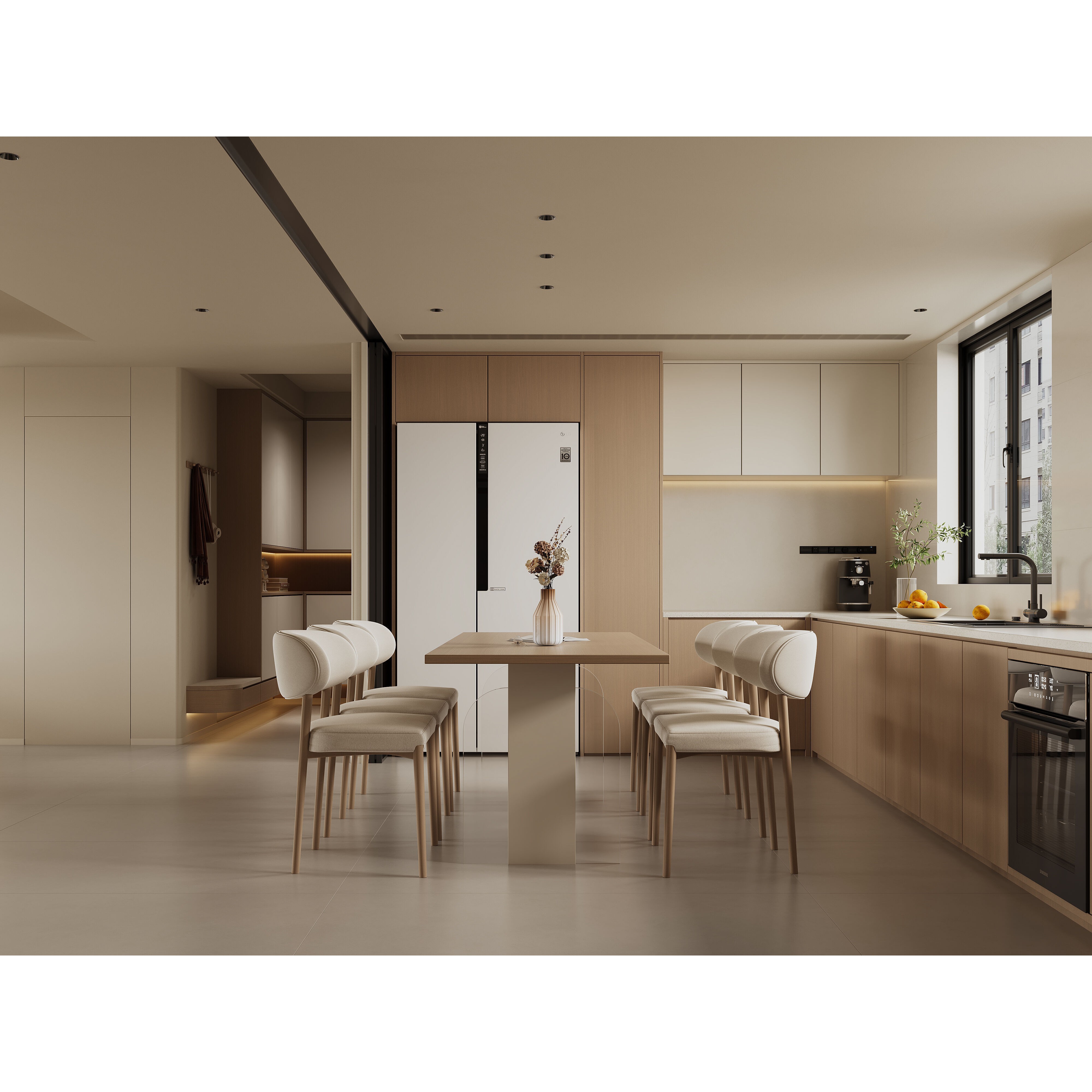 Warm Modern Living Room Scene - Corona Ready 3D Model - View 7
