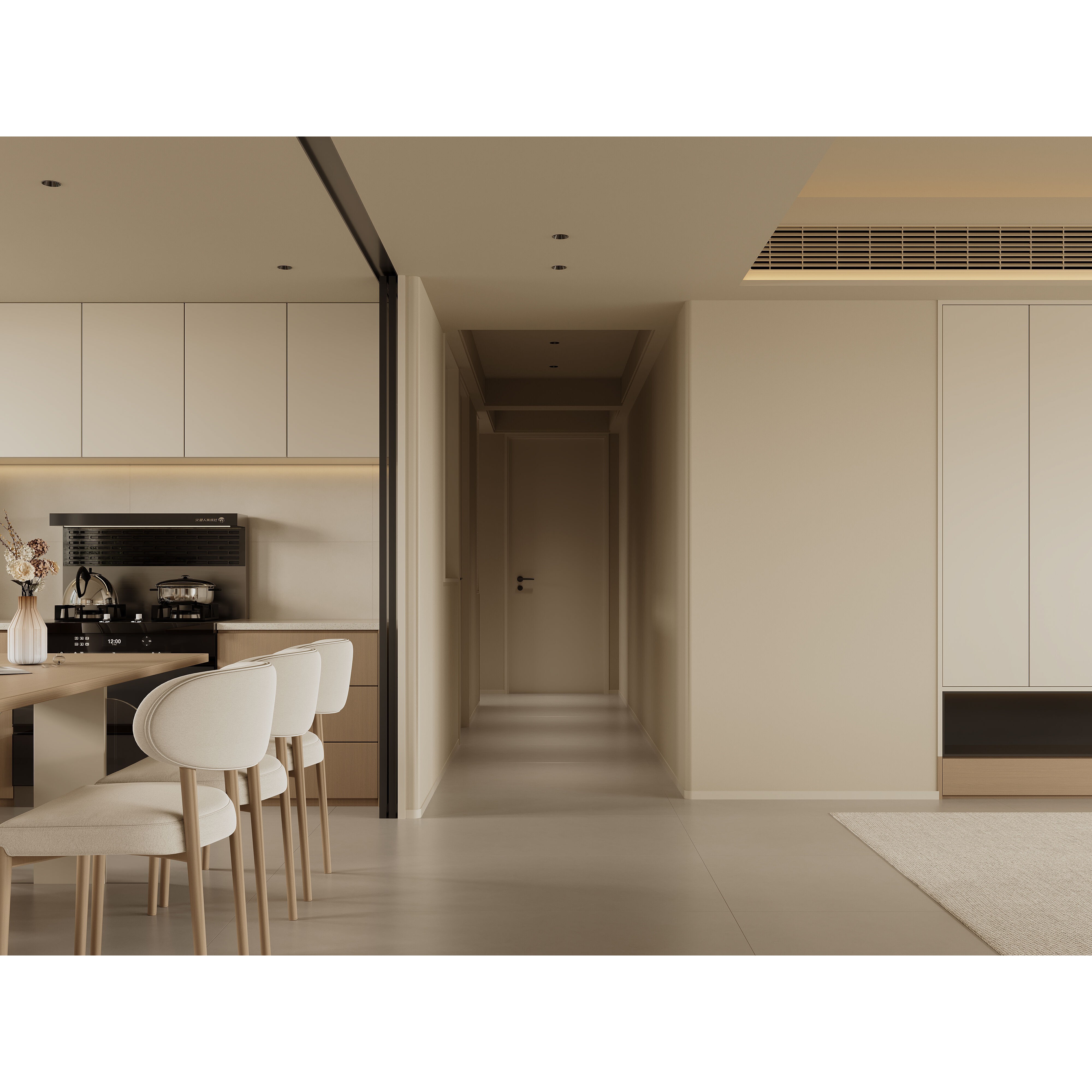 Warm Modern Living Room Scene - Corona Ready 3D Model - View 9