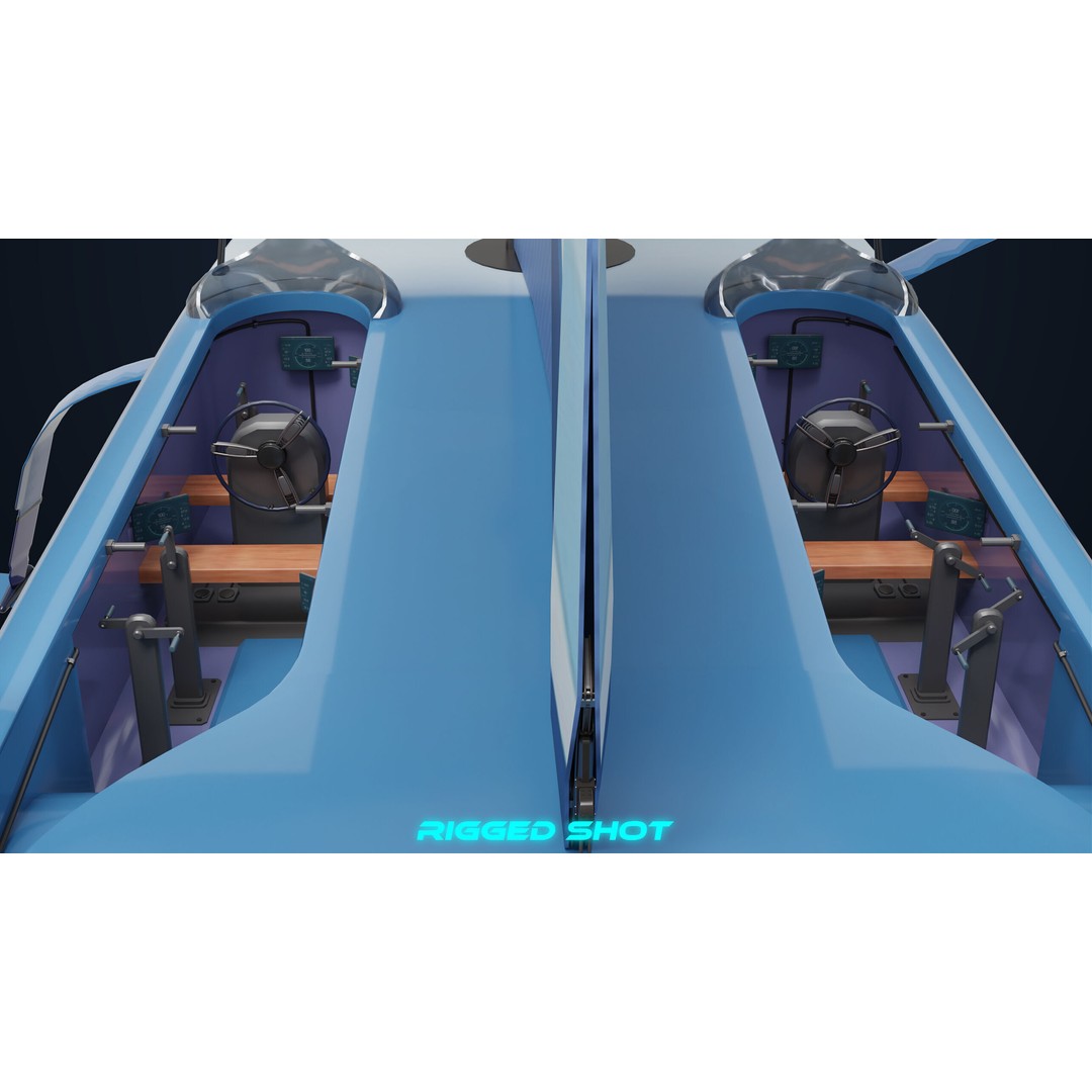 Sailing Yacht Hydrofoil 3D Model – Low Poly PBR Game Asset, FBX - View 12
