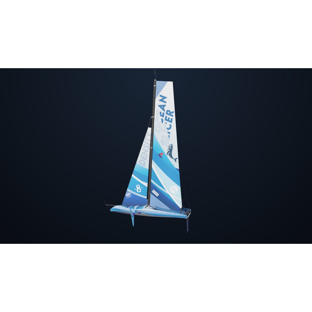 Sailing Yacht Hydrofoil 3D Model – Low Poly PBR Game Asset, FBX - View 14