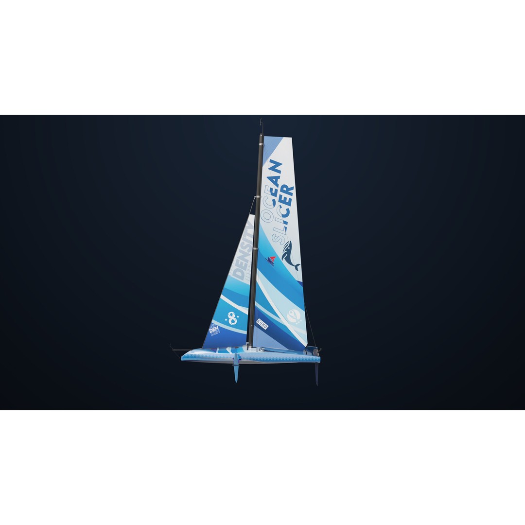 Sailing Yacht Hydrofoil 3D Model – Low Poly PBR Game Asset, FBX - View 15