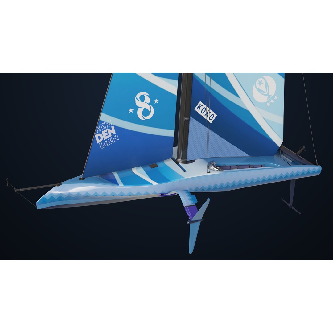 Sailing Yacht Hydrofoil 3D Model – Low Poly PBR Game Asset, FBX - View 16