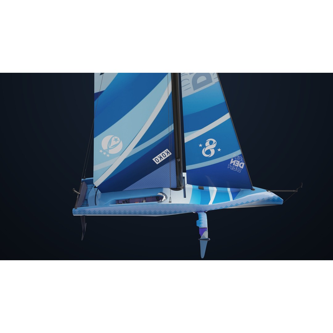 Sailing Yacht Hydrofoil 3D Model – Low Poly PBR Game Asset, FBX - View 18
