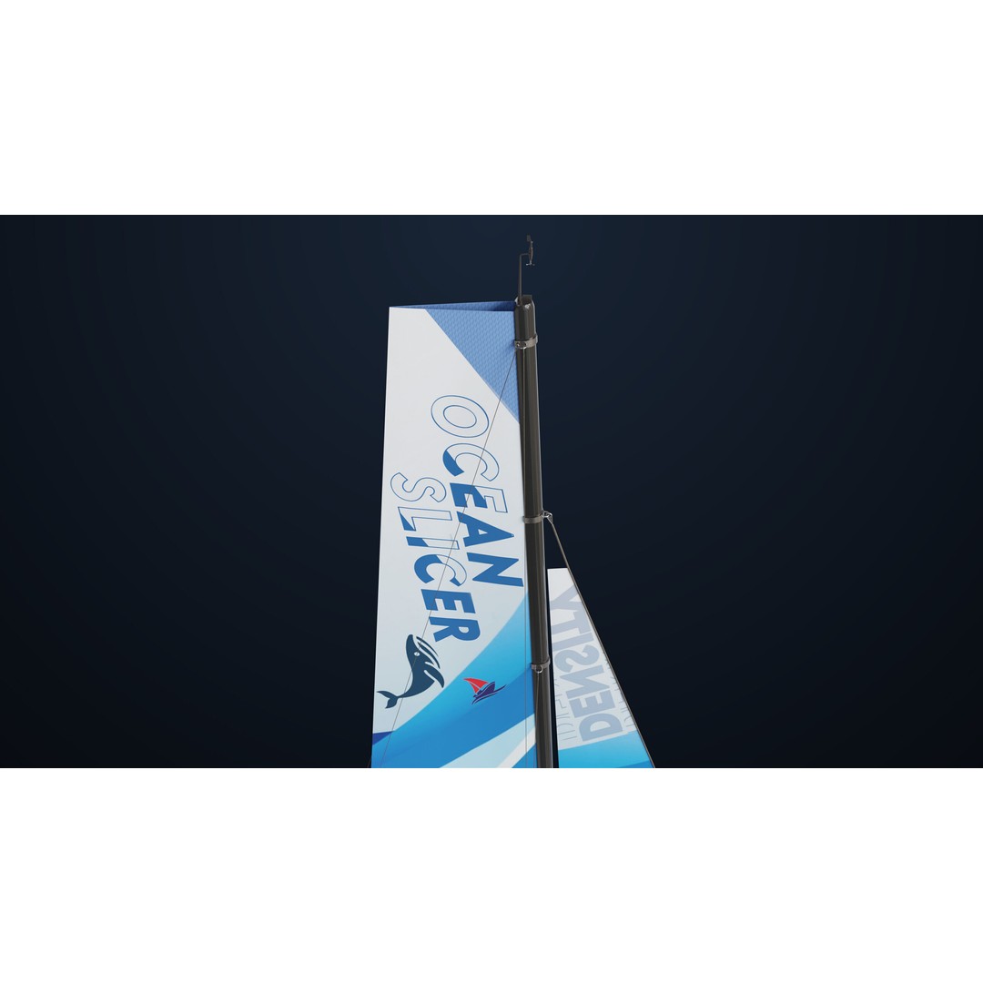 Sailing Yacht Hydrofoil 3D Model – Low Poly PBR Game Asset, FBX - View 19