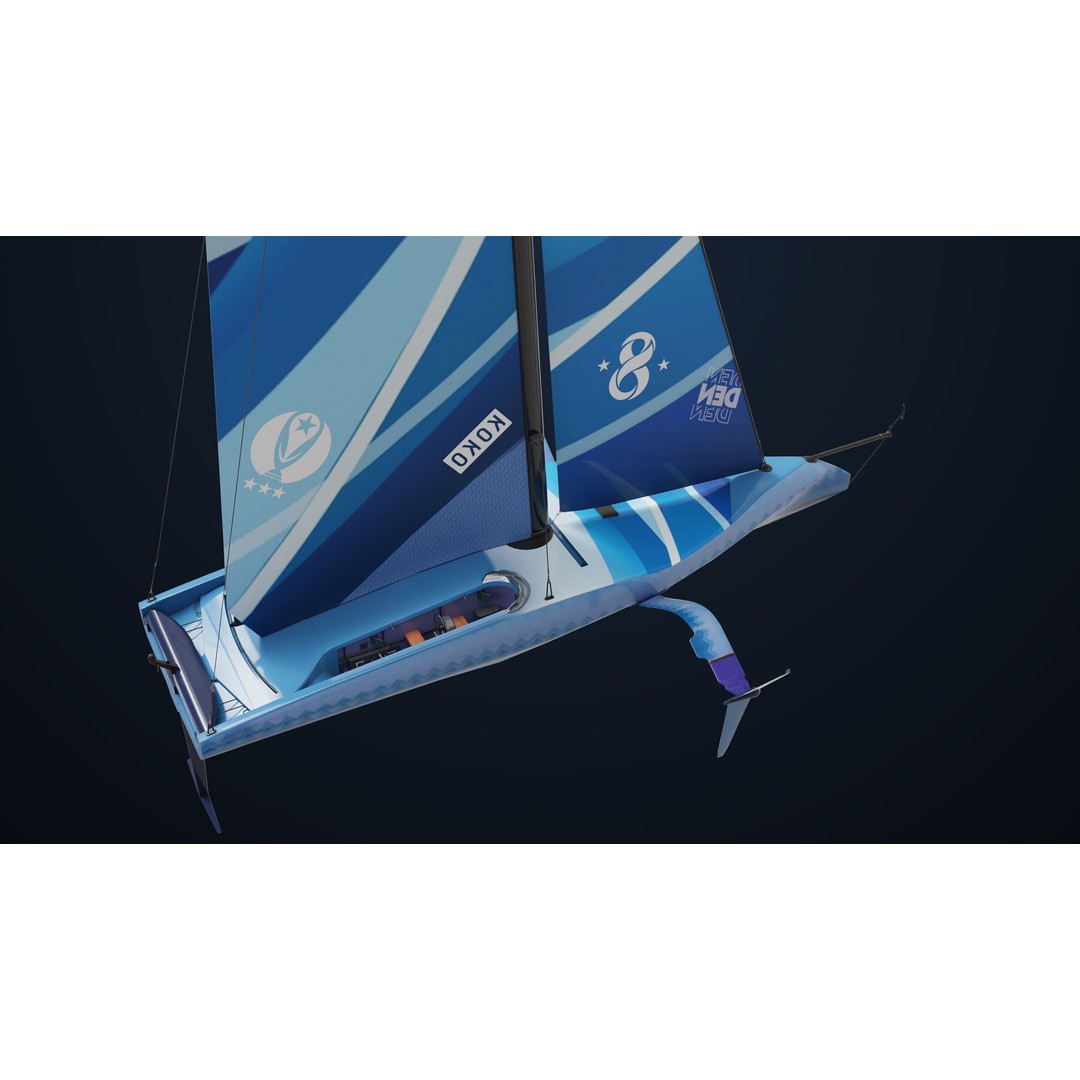 Sailing Yacht Hydrofoil 3D Model – Low Poly PBR Game Asset, FBX - View 20
