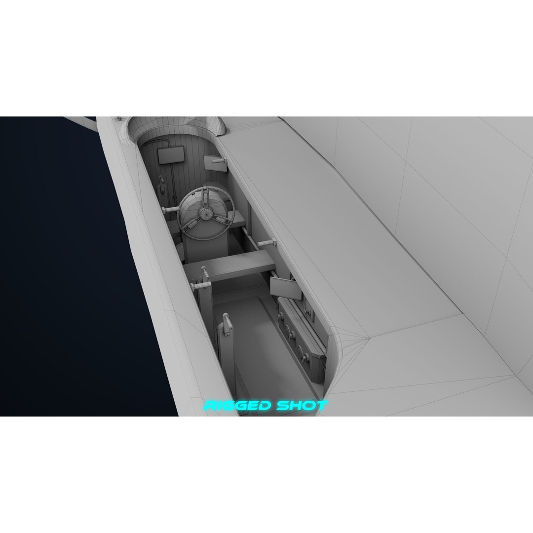 Sailing Yacht Hydrofoil 3D Model – Low Poly PBR Game Asset, FBX - View 39