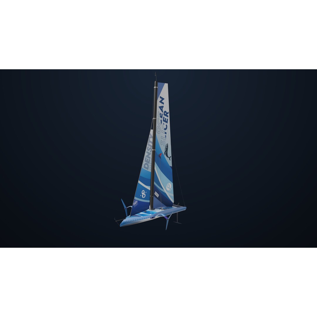 Sailing Yacht Hydrofoil 3D Model – Low Poly PBR Game Asset, FBX - View 4