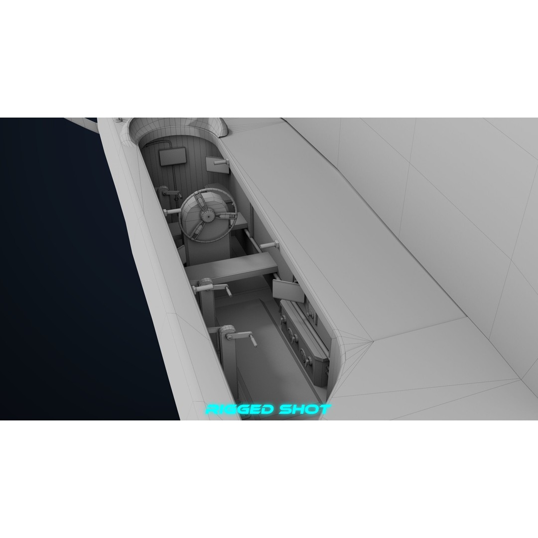 Sailing Yacht Hydrofoil 3D Model – Low Poly PBR Game Asset, FBX - View 40