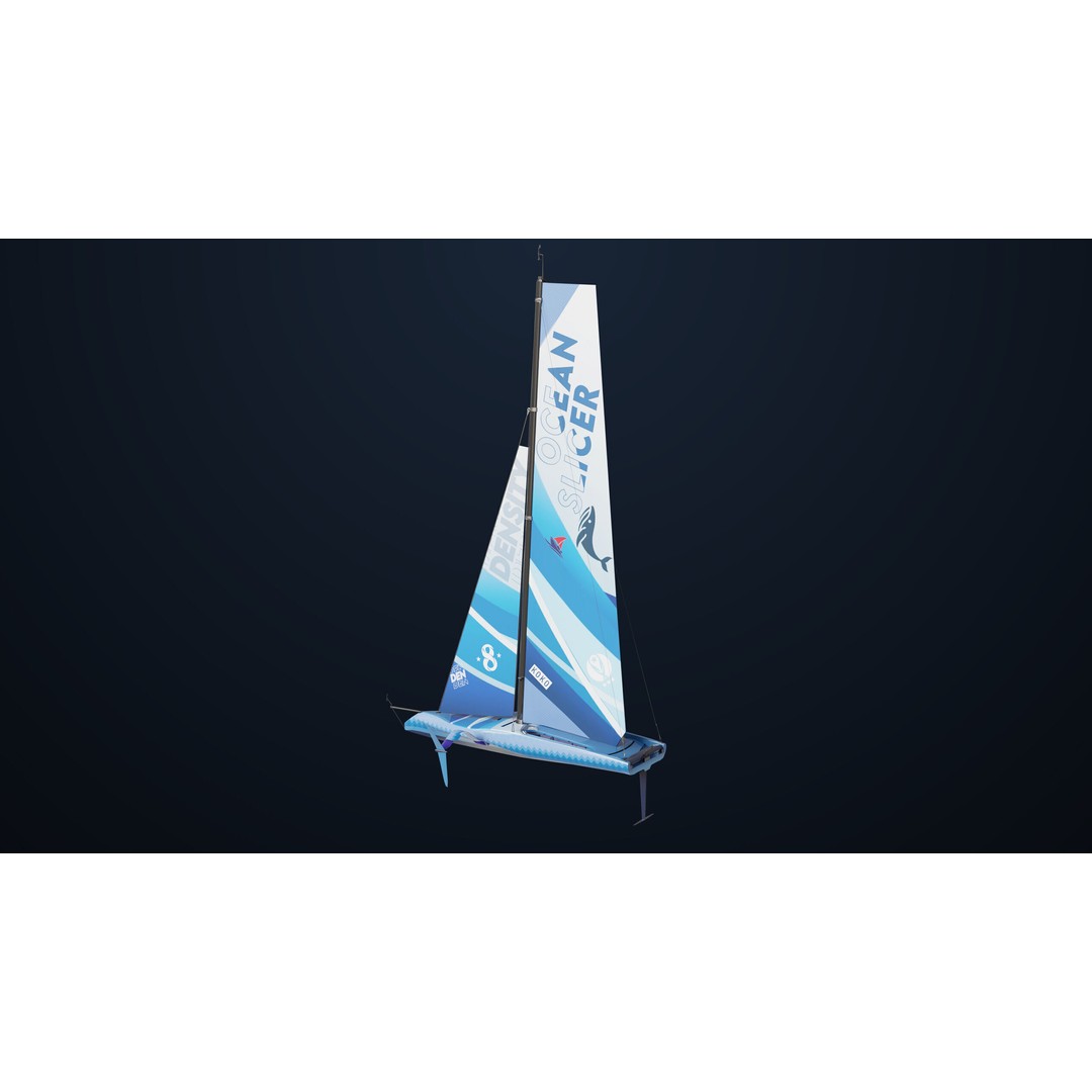 Sailing Yacht Hydrofoil 3D Model – Low Poly PBR Game Asset, FBX - View 5