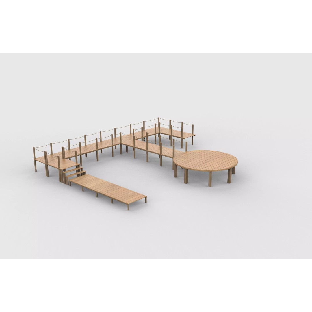 Wooden Walkway 3D Model – Modular Design, Game-Ready FBX & OBJ - View 11