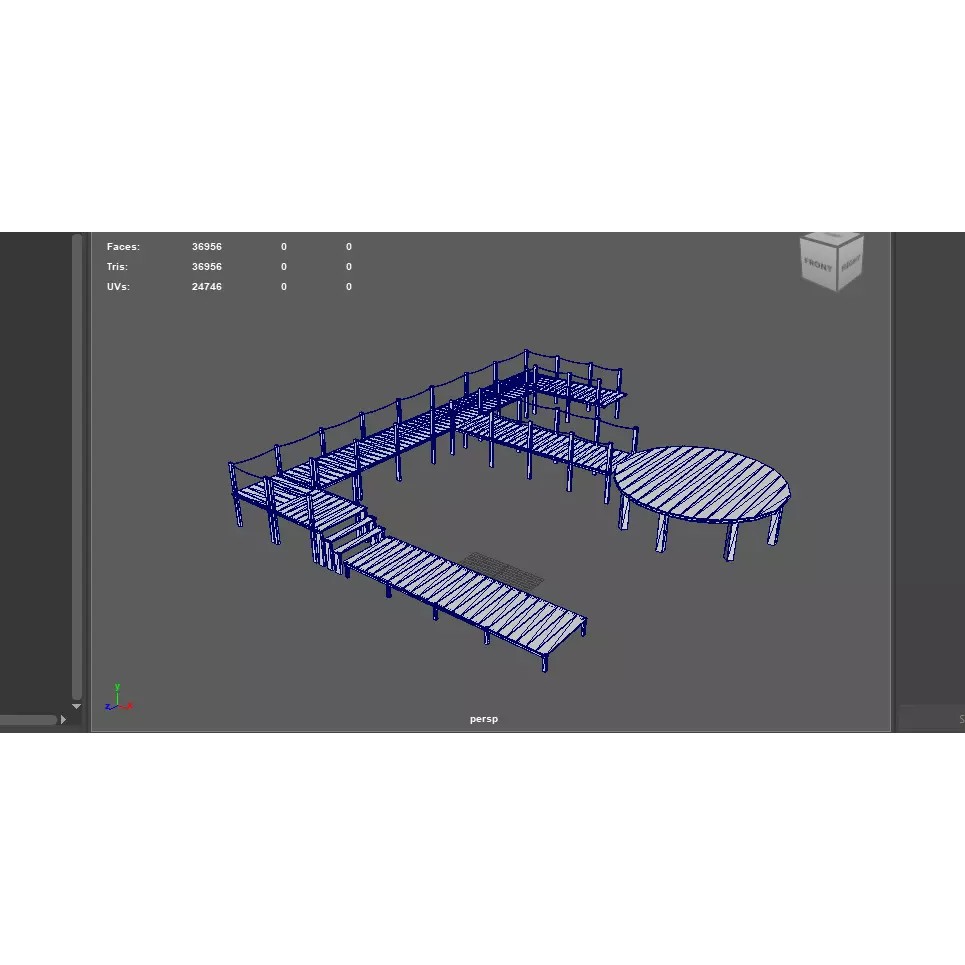 Wooden Walkway 3D Model – Modular Design, Game-Ready FBX & OBJ - View 16