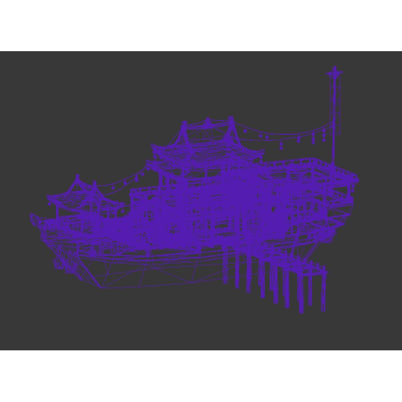 Ancient Chinese Merchant Ships 3D Model – Low Poly Historic Watercraft, FBX