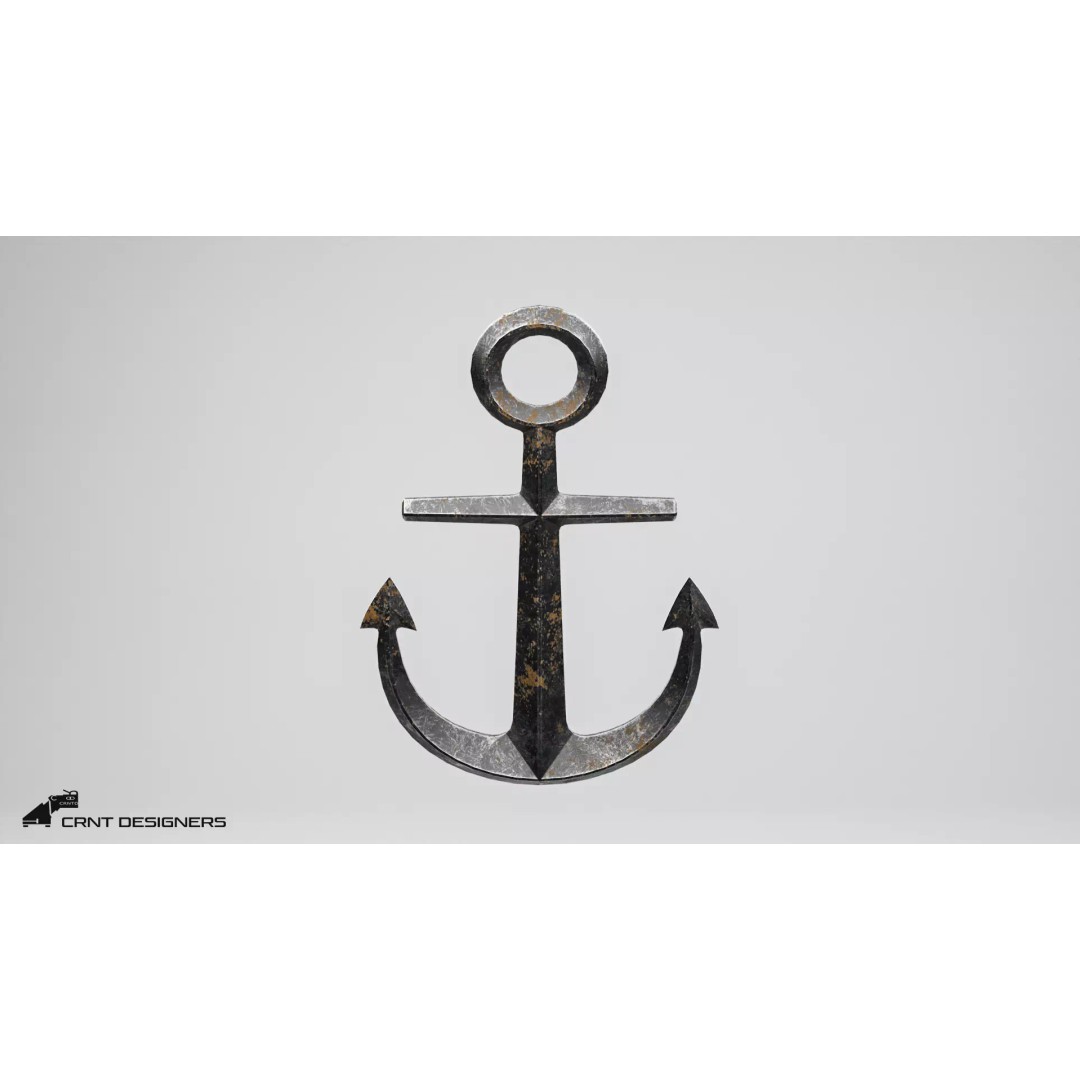 Nautical Anchor 3D Model – Low Poly PBR Asset for Games, FBX, Blender - View 12