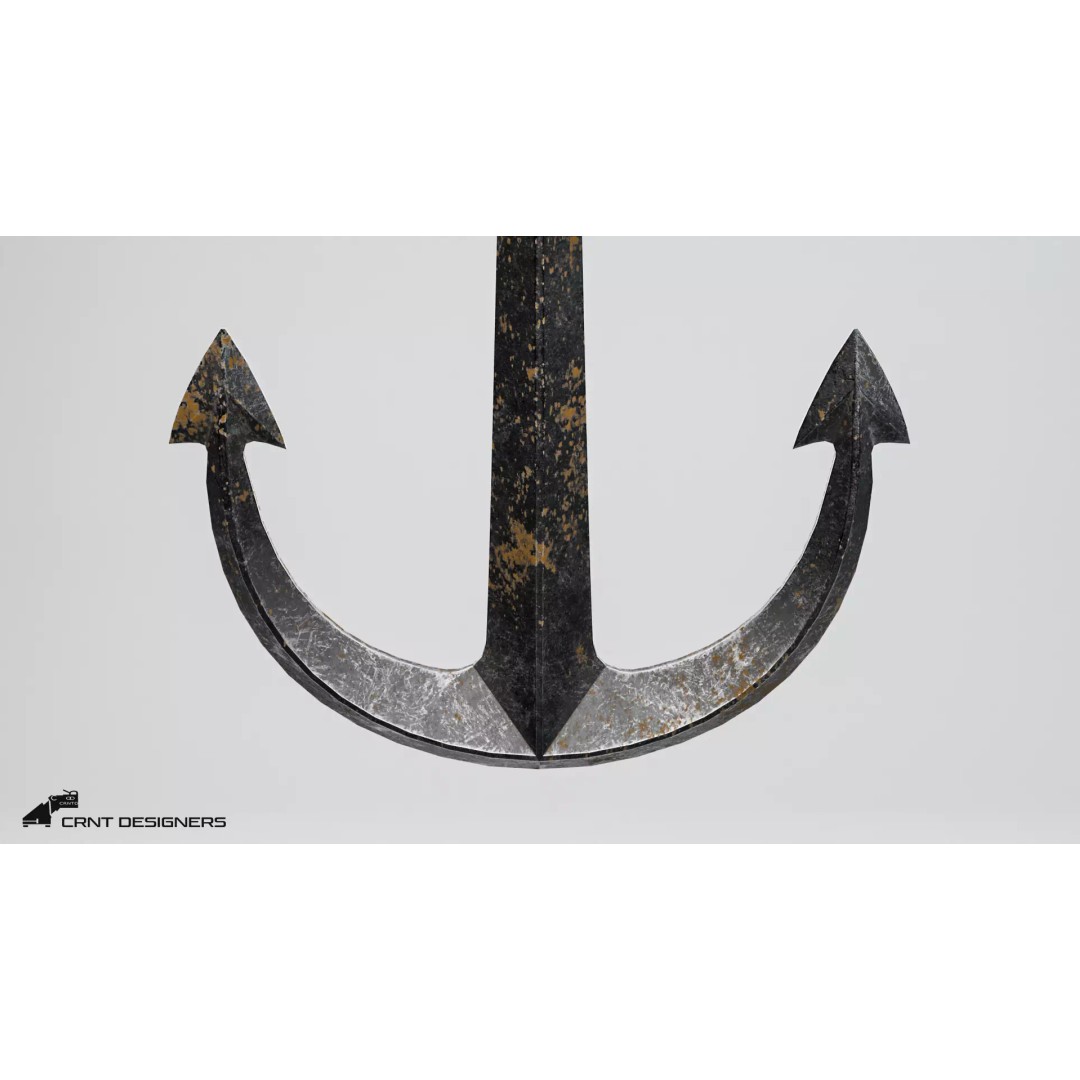Nautical Anchor 3D Model – Low Poly PBR Asset for Games, FBX, Blender - View 13