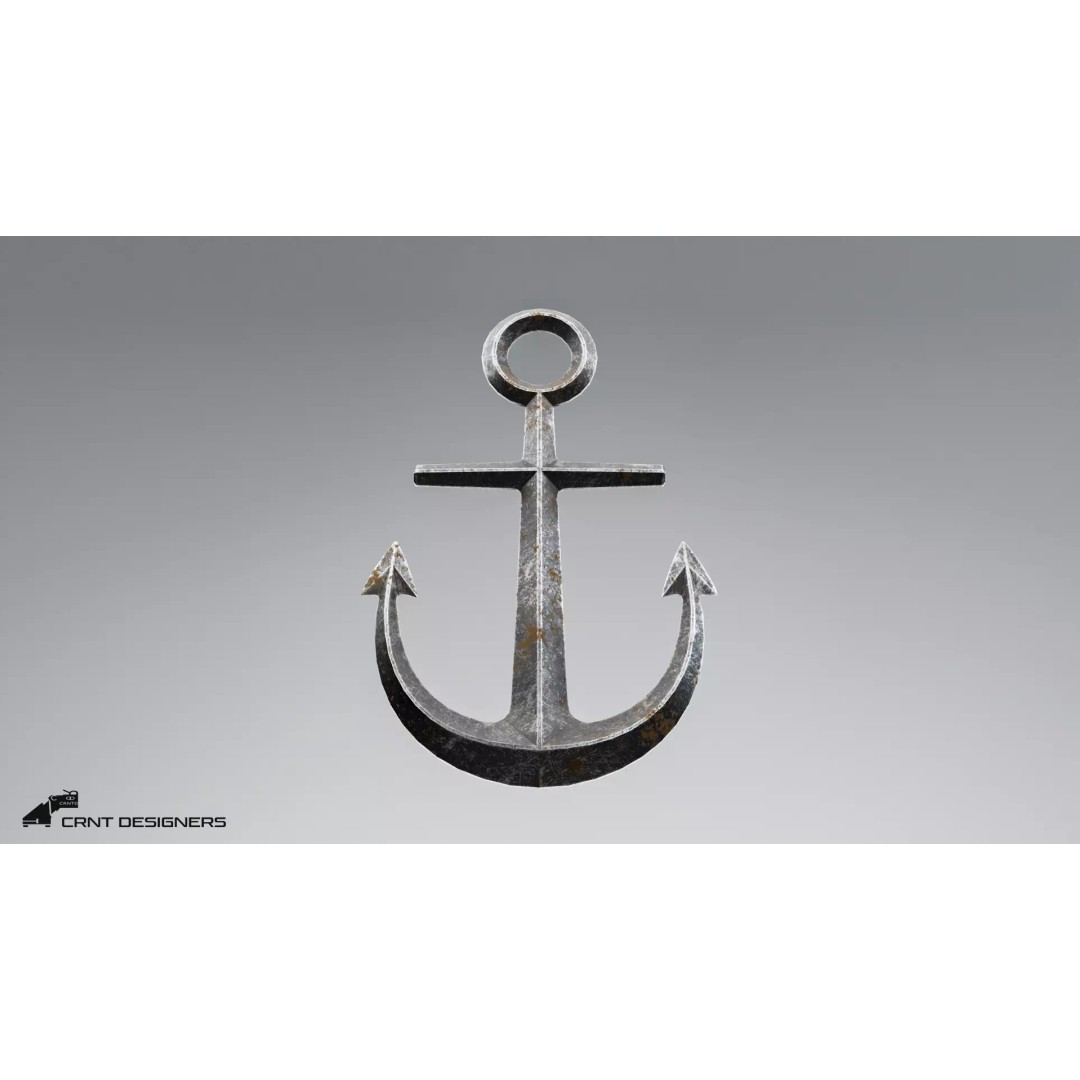Nautical Anchor 3D Model – Low Poly PBR Asset for Games, FBX, Blender - View 14