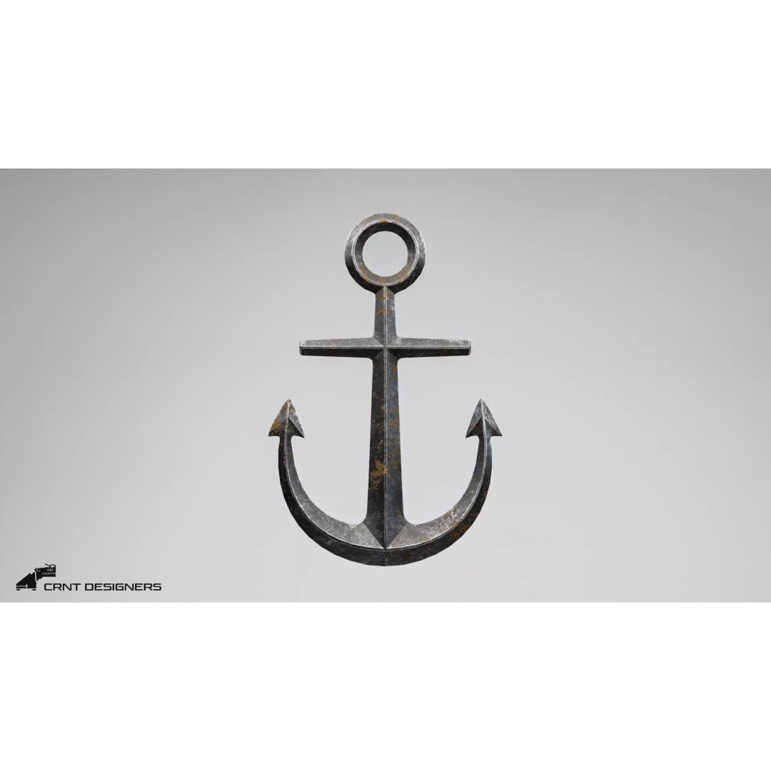 Nautical Anchor 3D Model – Low Poly PBR Asset for Games, FBX, Blender - View 15