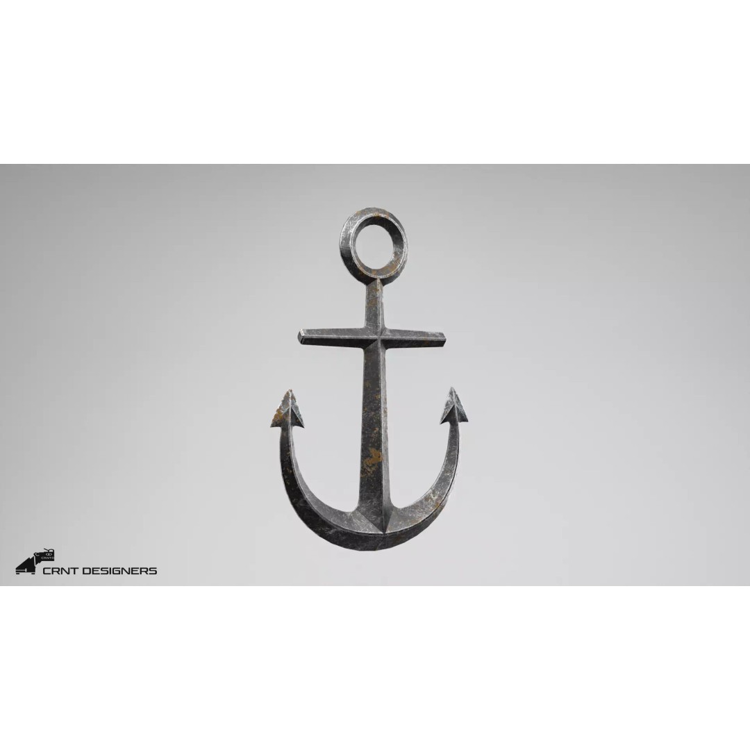 Nautical Anchor 3D Model – Low Poly PBR Asset for Games, FBX, Blender - View 4