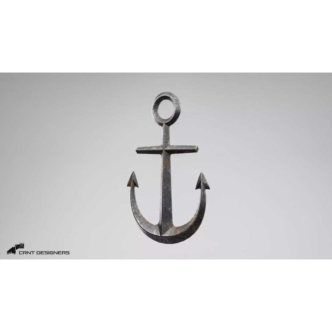 Nautical Anchor 3D Model – Low Poly PBR Asset for Games, FBX, Blender - View 7
