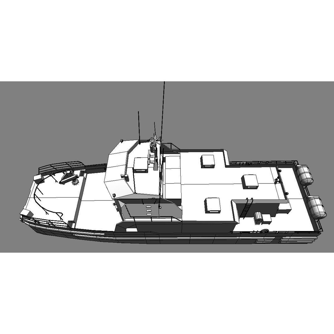 Offshore Supply Ship 3D Model – Low Poly Marine Vessel, FBX, Unity - View 9