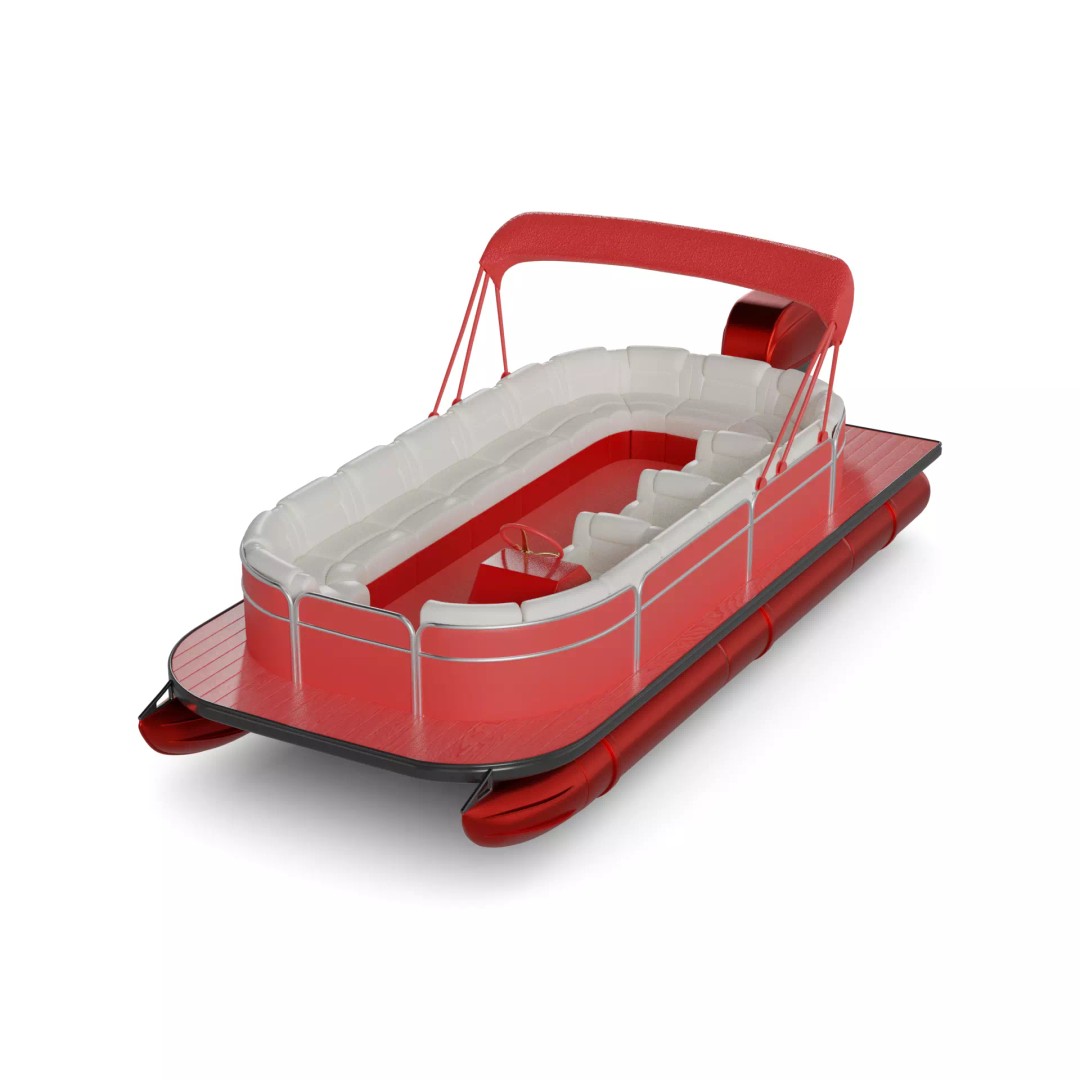 Leisure Pontoon 3D Model – Family-Friendly Watercraft, FBX