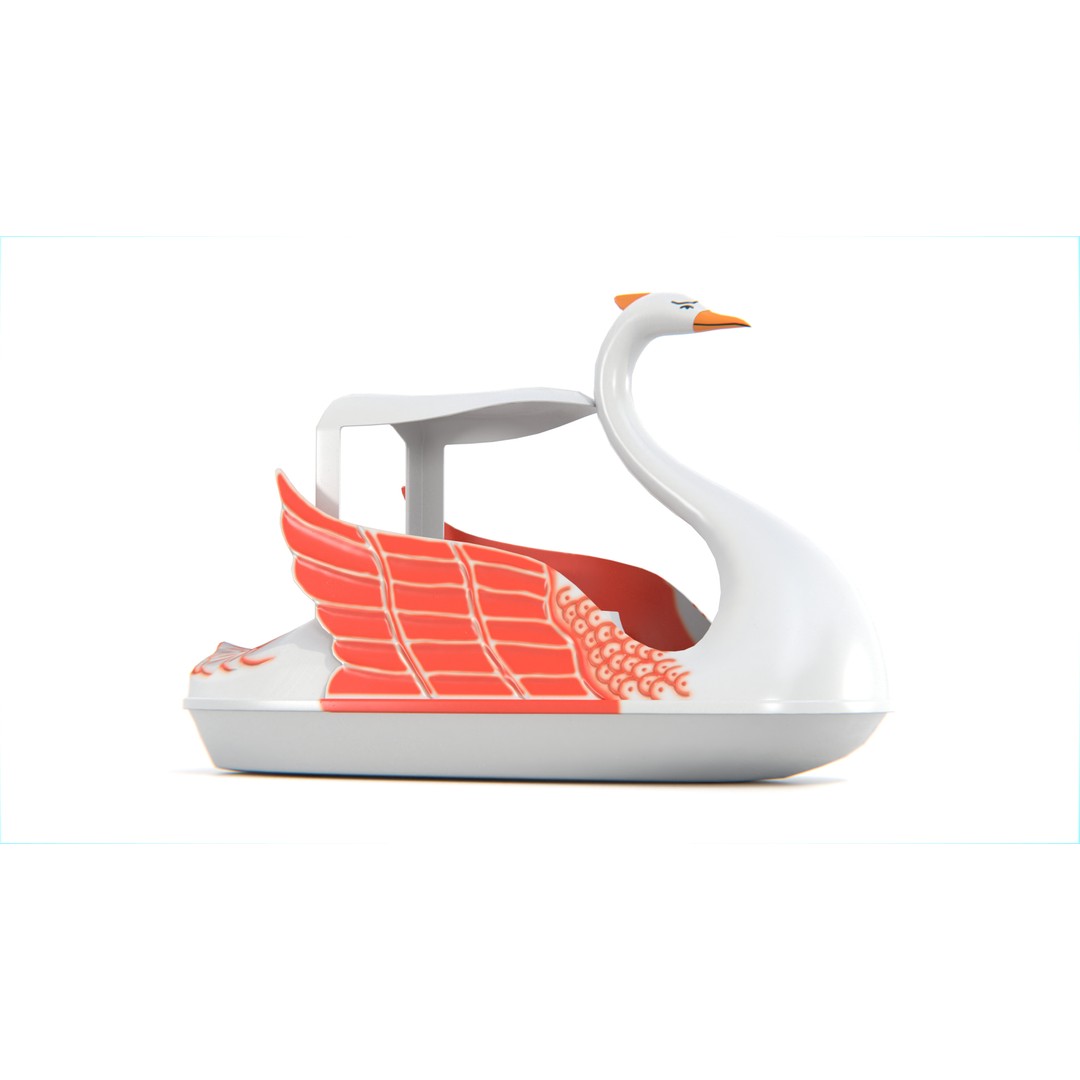 Swan Pedal Boat 3D Model – Low Poly Watercraft with PBR Textures - View 4