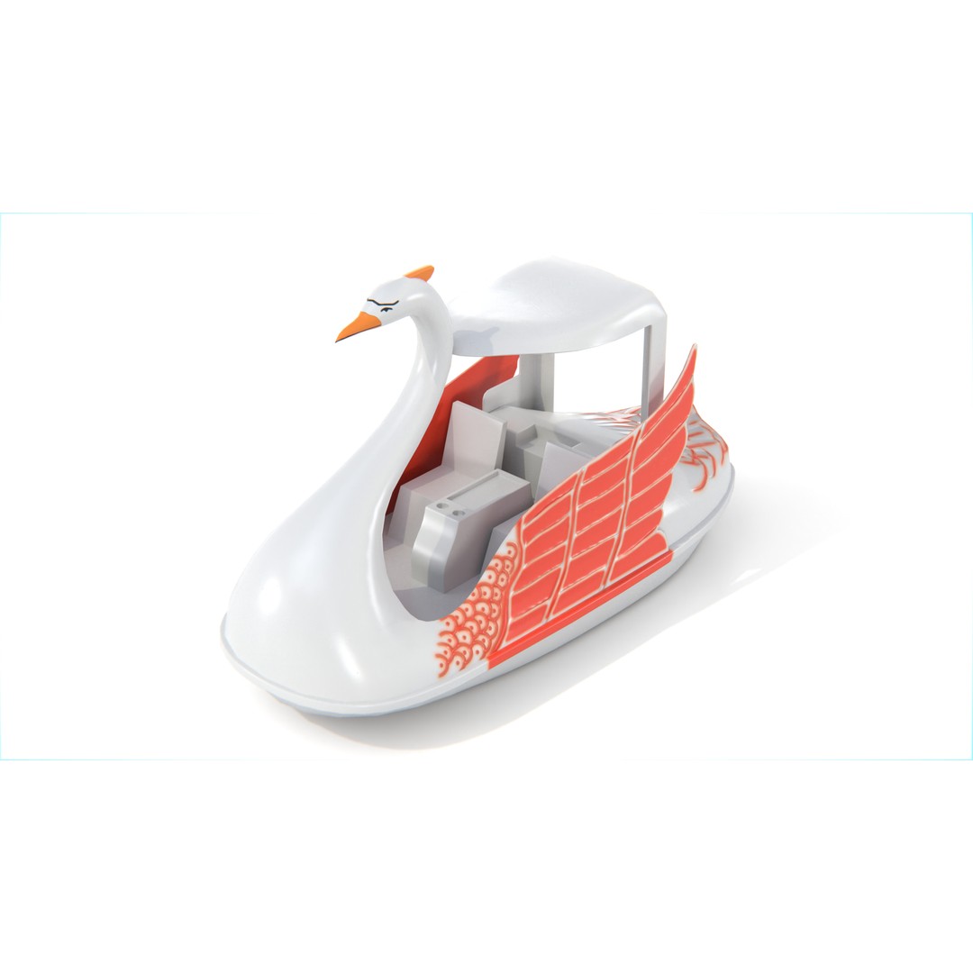 Swan Pedal Boat 3D Model – Low Poly Watercraft with PBR Textures - View 5