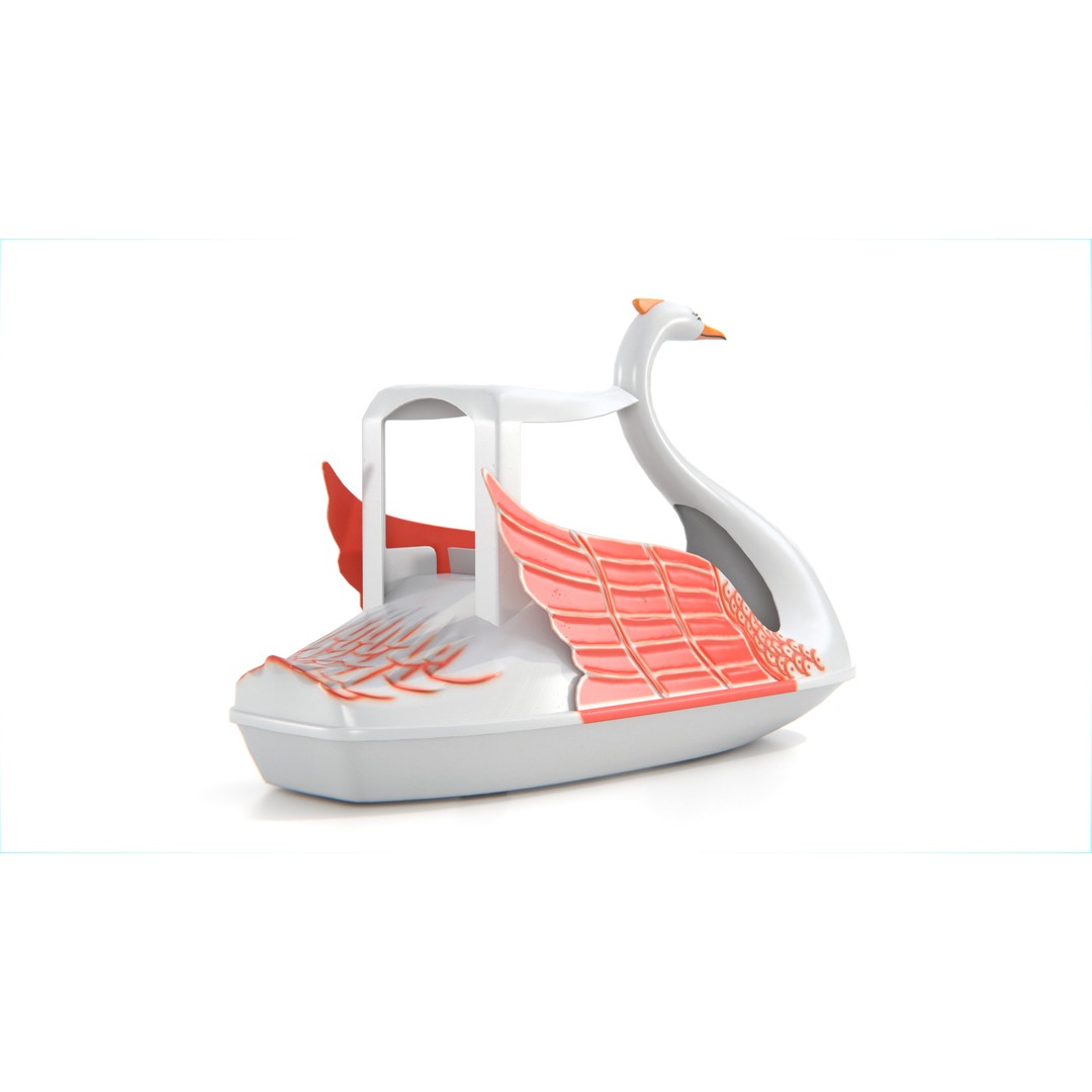 Swan Pedal Boat 3D Model – Low Poly Watercraft with PBR Textures - View 6