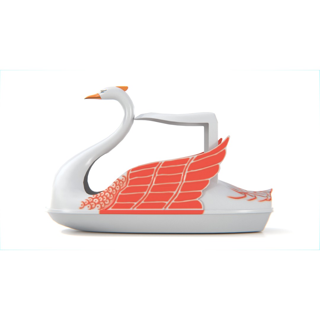 Swan Pedal Boat 3D Model – Low Poly Watercraft with PBR Textures - View 8