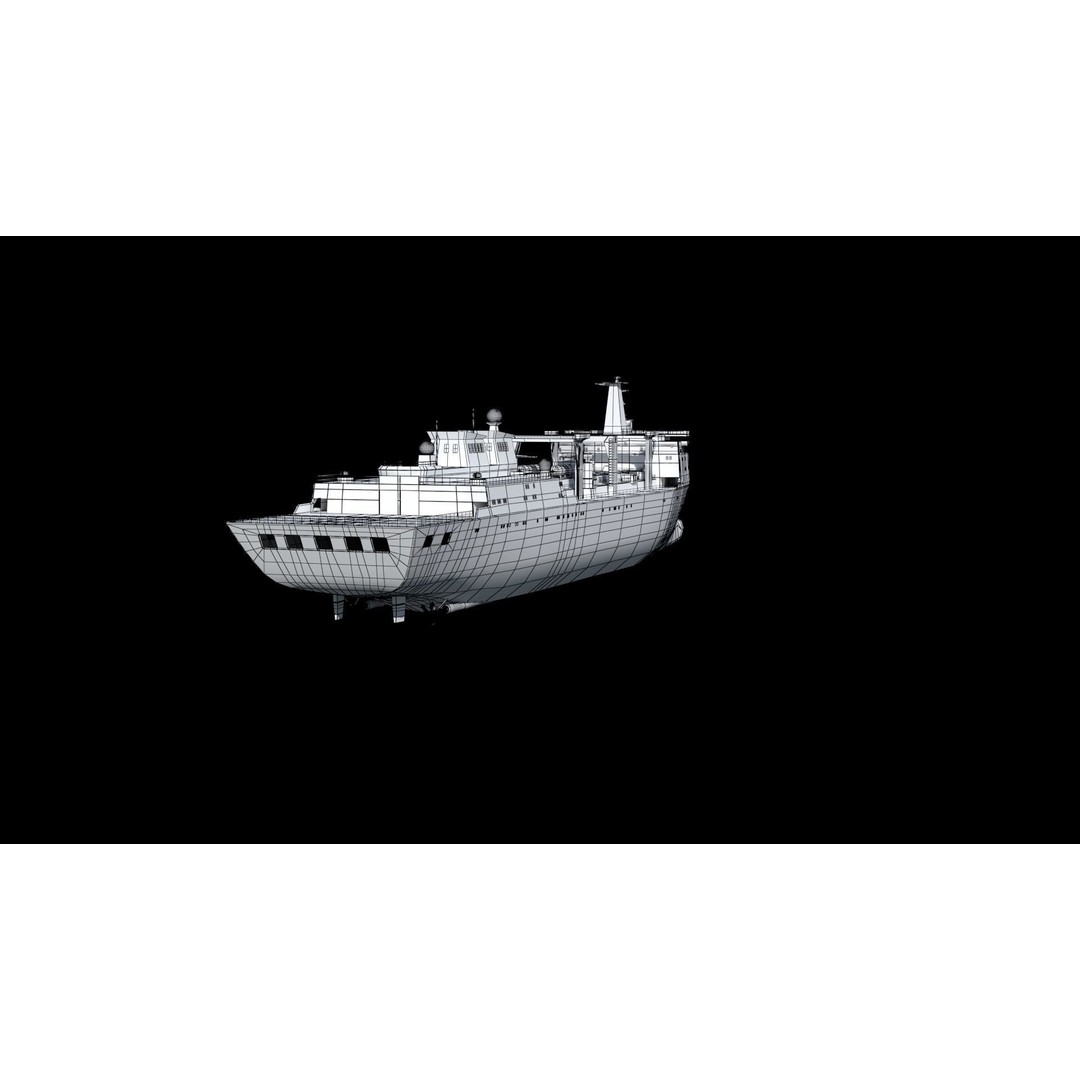 Hulun Lake Supply Ship 3D Model – Military Watercraft, FBX, OBJ - View 25