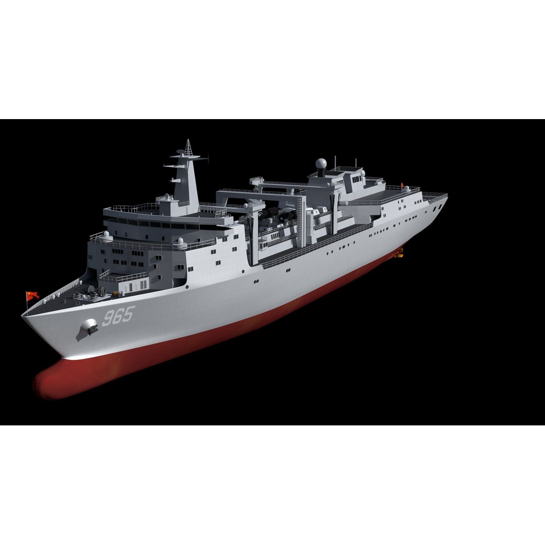 Hulun Lake Supply Ship 3D Model – Military Watercraft, FBX, OBJ - View 3