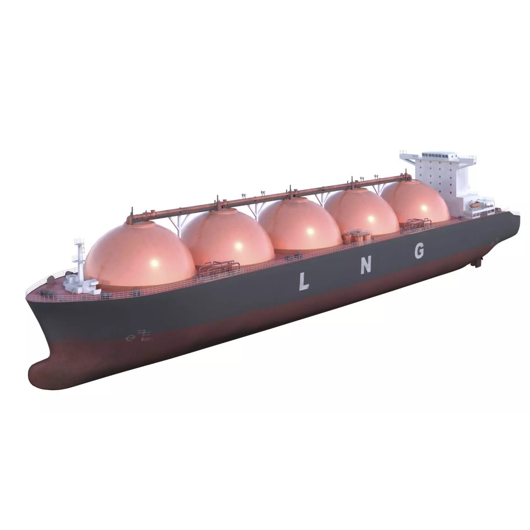 LNG Tanker 3D Model – Low Poly Cargo Ship, FBX & PBR Textures - View 3