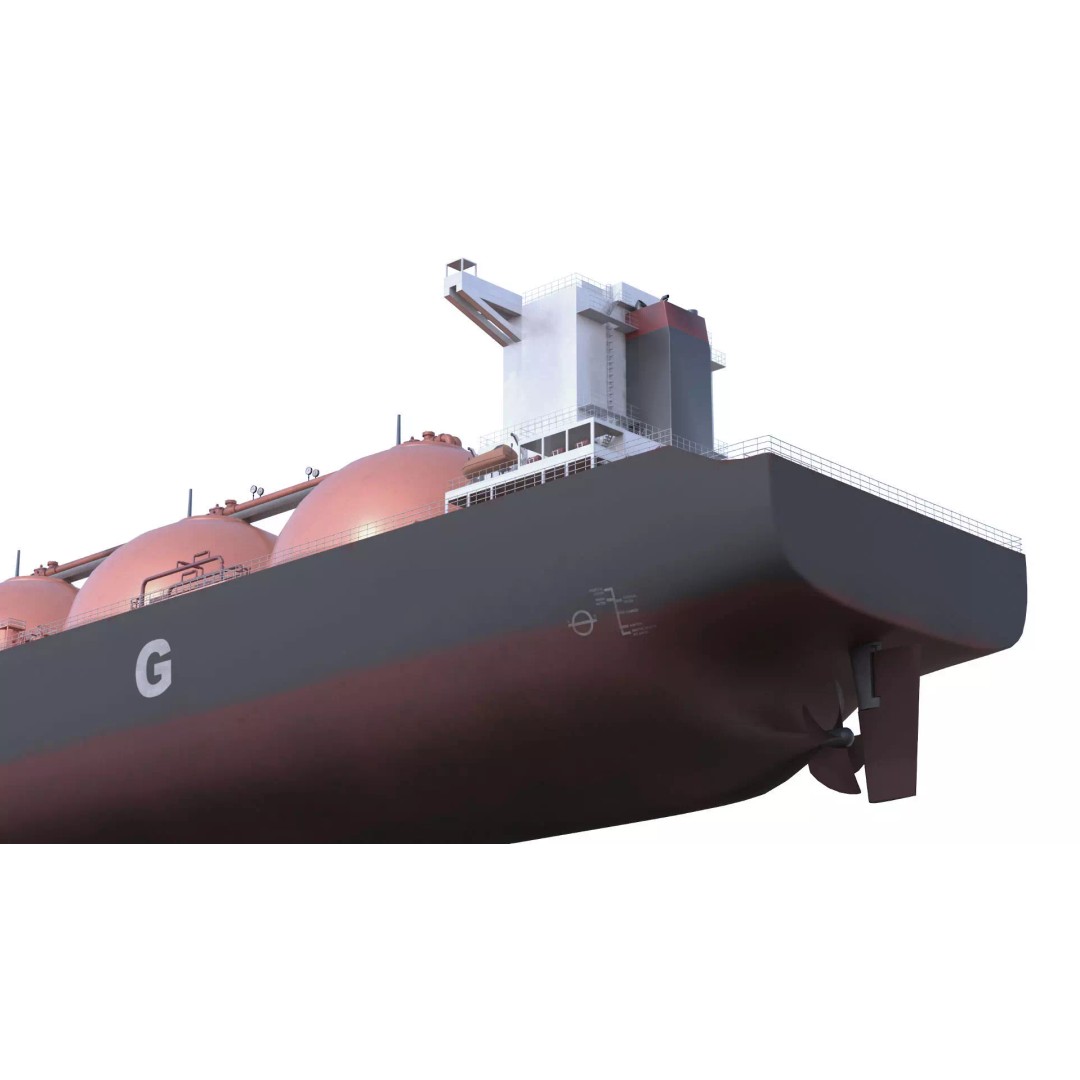 LNG Tanker 3D Model – Low Poly Cargo Ship, FBX & PBR Textures - View 9