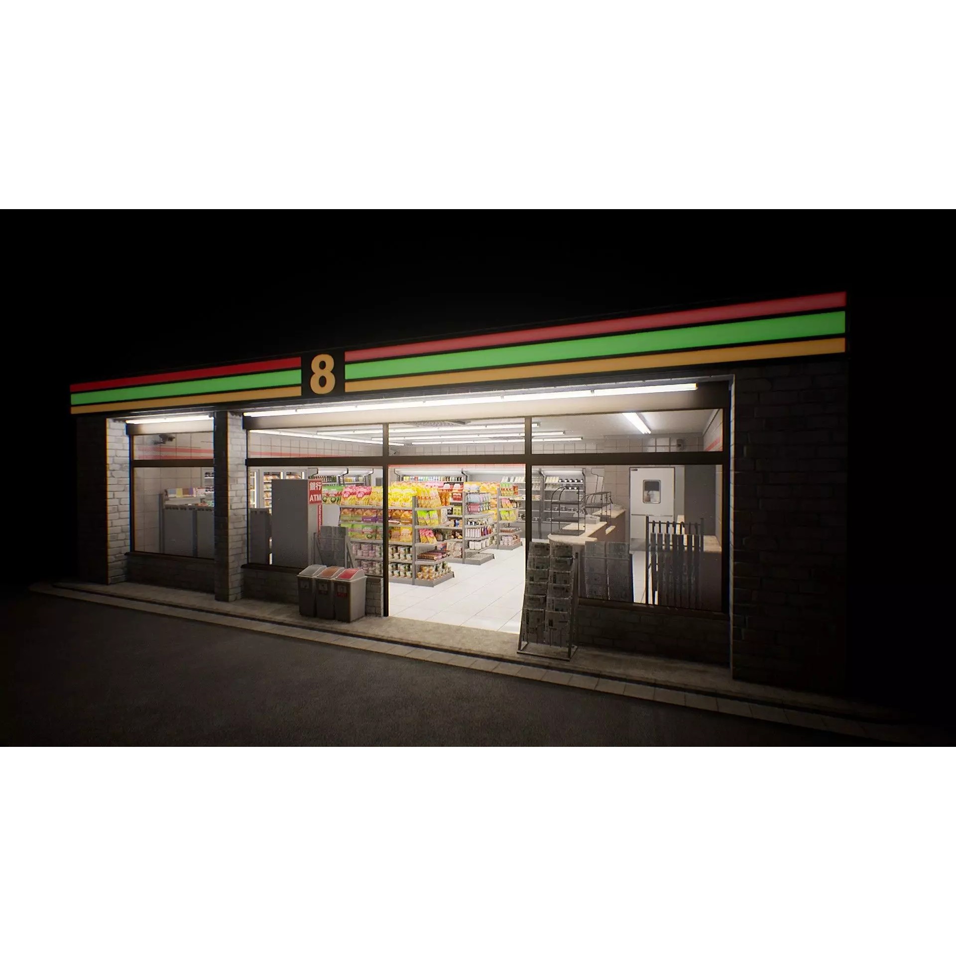 Japanese Convenience Store - Low-Poly Game-Ready 3D Model - View 2