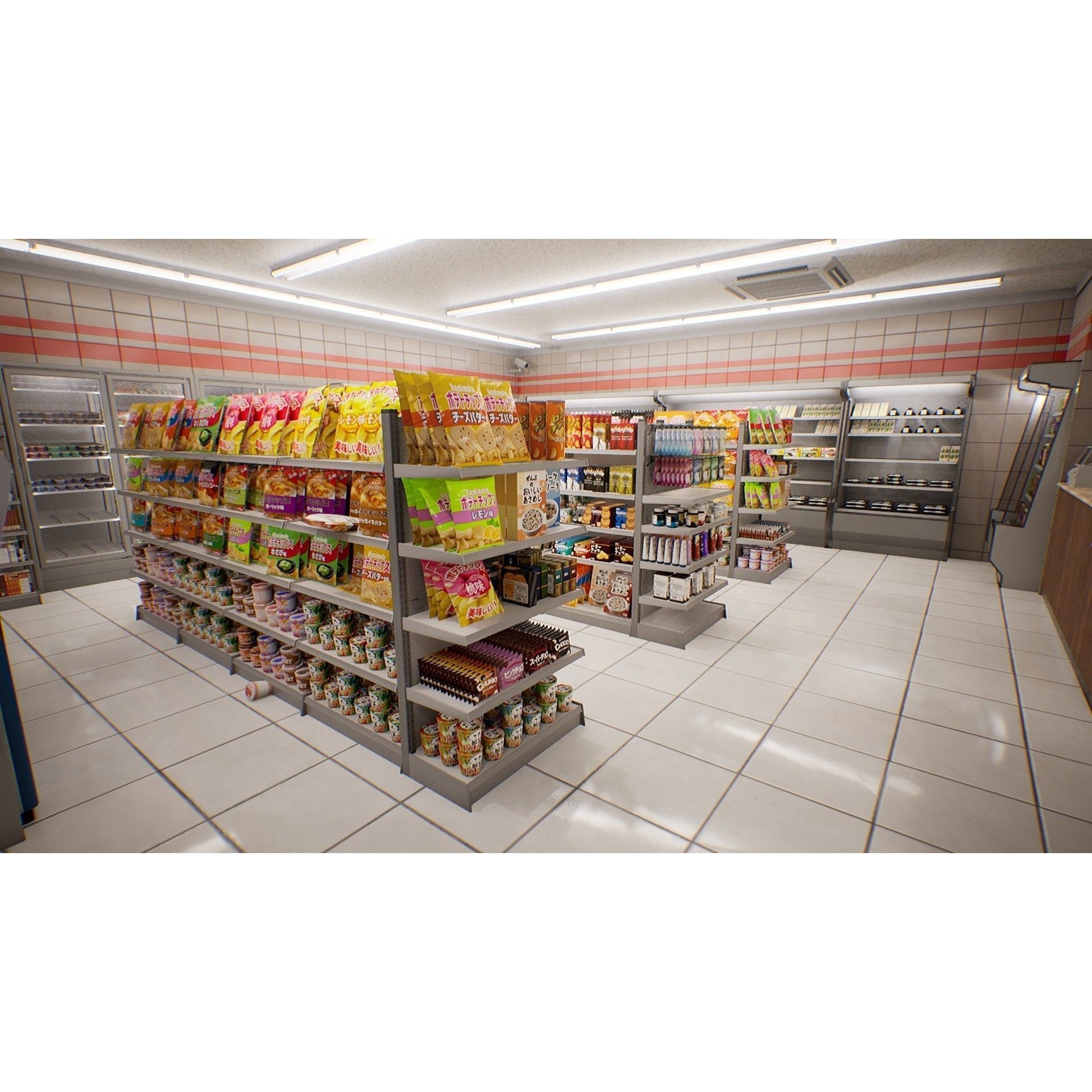 Japanese Convenience Store - Low-Poly Game-Ready 3D Model - View 5
